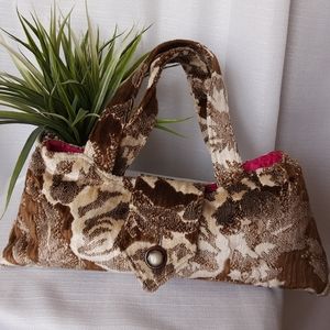 CAHOOTS HANDBAGS CLASSIC SATCHEL VINTAGE FABRIC HANDMADE